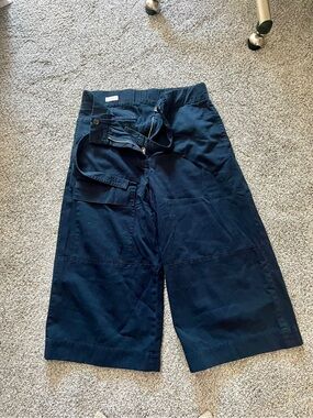 Dries Van Noten Navy Wide-Leg Capris